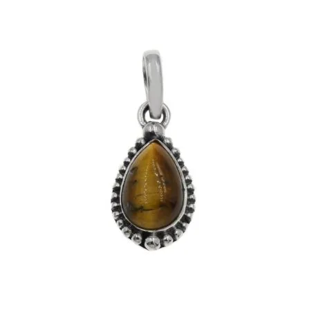 TIGER EYE DROP PENDANT SILVER 925
