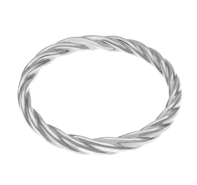 CURVED BANGLE BRACELET 7MM SILVER 925