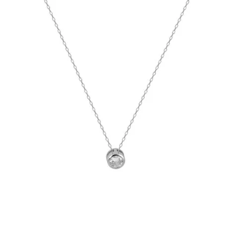 SOLITAIRE BEZEL NECKLACE SILVER 925