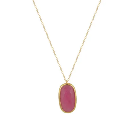 RUBY DROP NECKLACE GOLDPLATED 925
