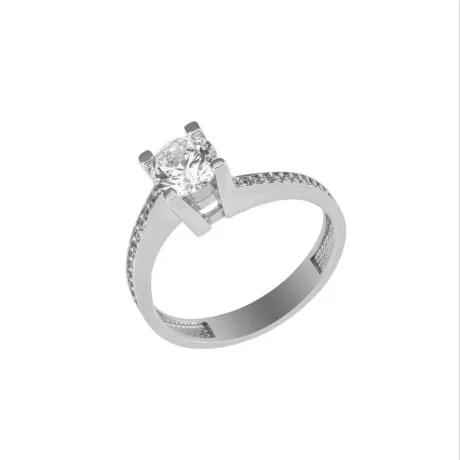 ENGAGEMENT RING TENSION CHANEL SETTING 14 CARAT WHITEGOLD