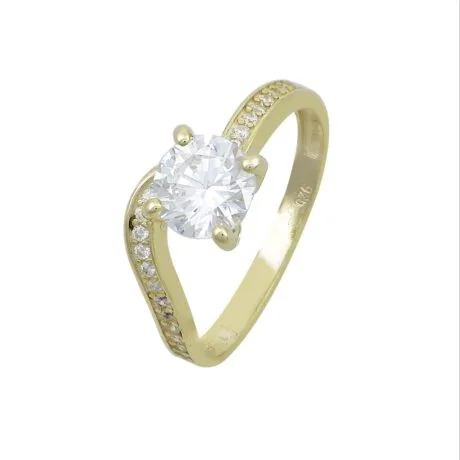 ENGAGEMENT ROUND CUT TENSION RING WITH SIDE STONES 14 CARAT GOLD