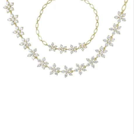 FLOWER WEDDING SET 14 CARAT GOLD