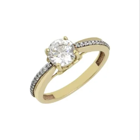 ENGAGEMENT ROUND CUT RING 14 CARAT GOLD