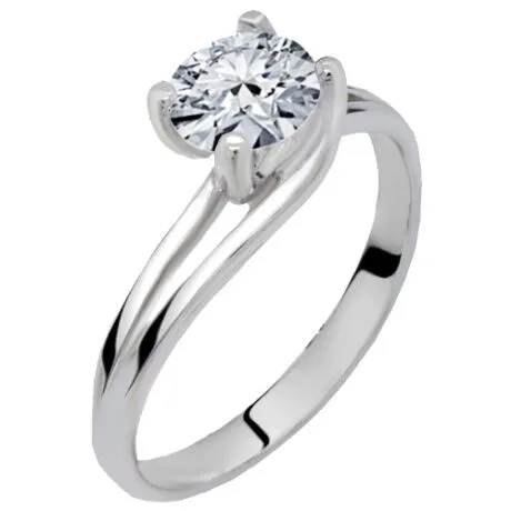 ROUND SOLITAIRE RING 14 CARAT WHITE GOLD