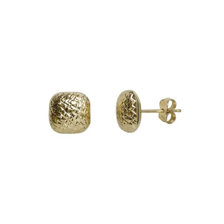 BUTTON SQUARE EARRINGS 14 CARAT GOLD