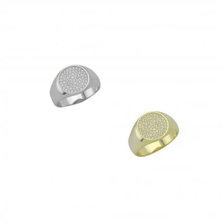 SIGNET RING WITH STONES SILVER 925