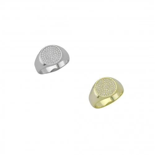 SIGNET RING WITH STONES SILVER 925