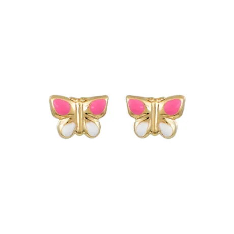 BUTTERFLY EARRINGS GOLD PLATED SILVER 925