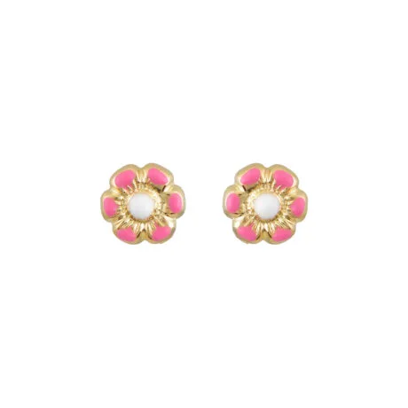 FLOWER EARRINGS GOLD PLATED SILVER 925