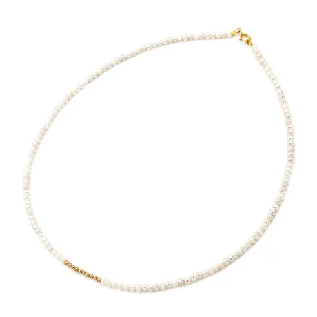 FRESH WATER PEARL NECKLACE 3,0-3,5MM 14 CARAT GOLD
