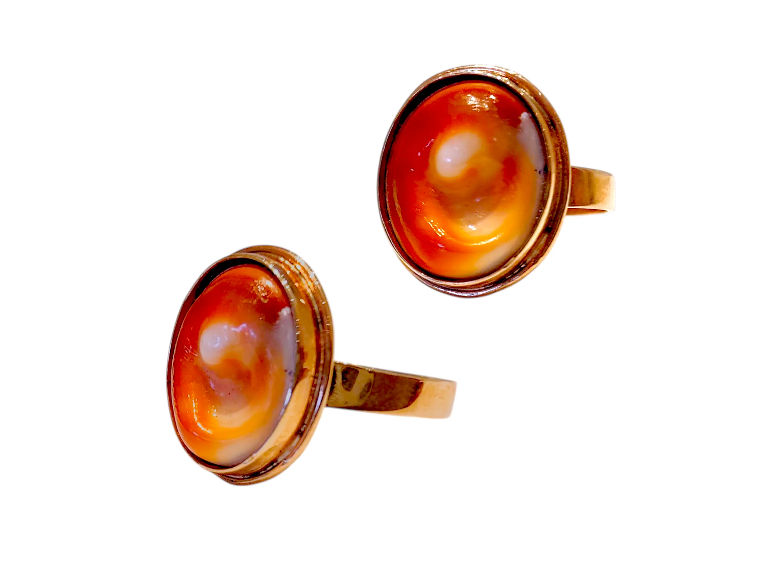 HANDMADE RING EYE OF THE SEA GOLDPLATED SILVER 925