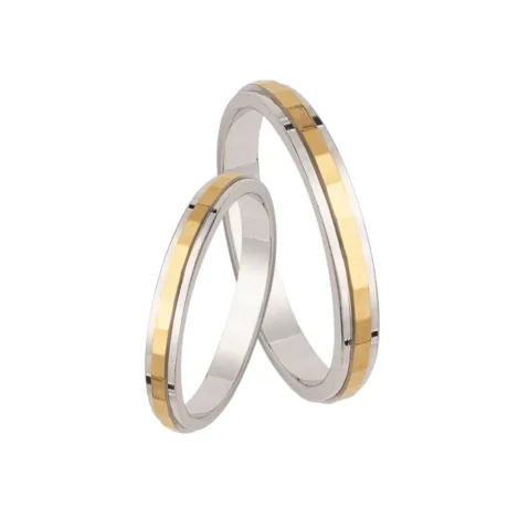 WEDDING BANDS TWO-TONE 14 CARAT GOLD