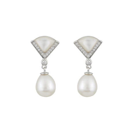 LONG PEARL DROP EARRINGS SILVER 925
