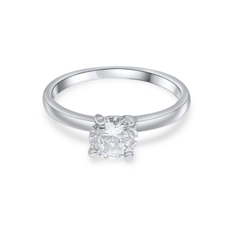 ROUND SOLITAIRE RING SILVER 925