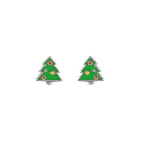 CHRISTMAS TREE EARRINGS SILVER 925