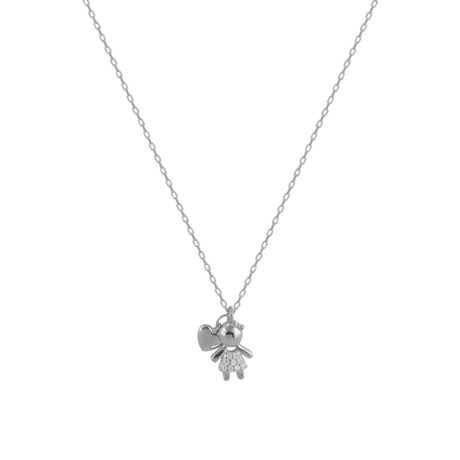 BABY GIRL NECKLACE WITH HEART SILVER 925