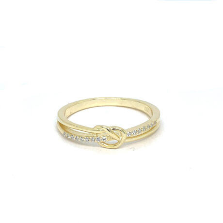 RING WITH BINDING GOLD PLATED SILVER 925