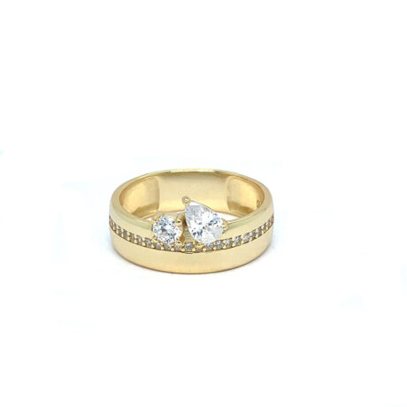RING WITH STONES GOLD PLATED SILVER 925