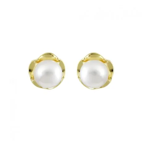 pearls earrings goldplated silver 925