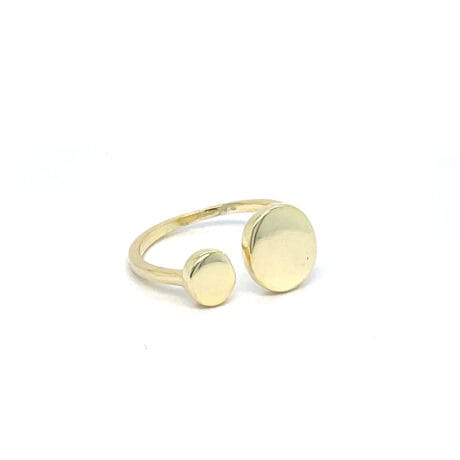 open double disc design ring gold-plated silver 925