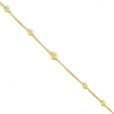 Beaded Bracelet Gold-plated Silver 925 – Minimalist Sphere Chain Elegance