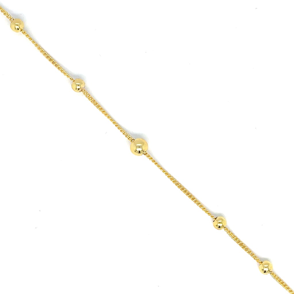Beaded Bracelet Gold-plated Silver 925 – Minimalist Sphere Chain Elegance