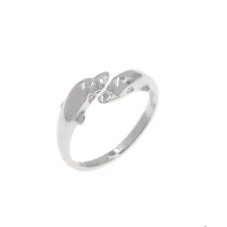 Twin Dolphin Open Ring Silver 925