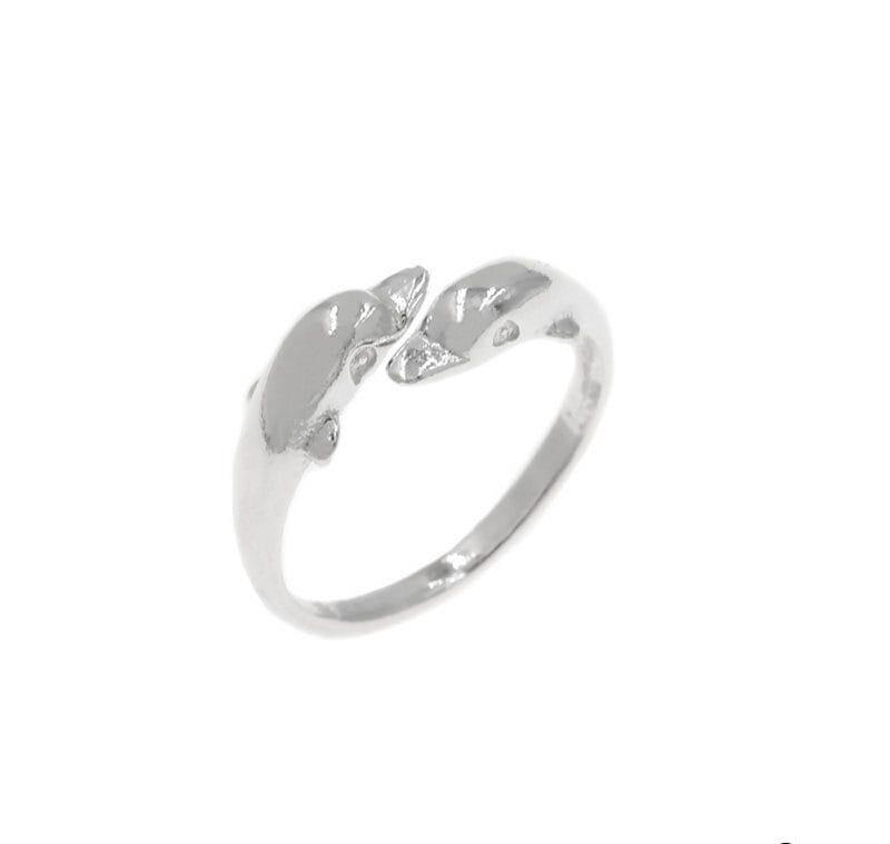 Twin Dolphin Open Ring Silver 925