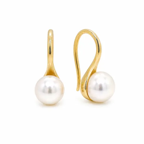 Freshwater Pearl Drop Earrings Gold plated Silver 925