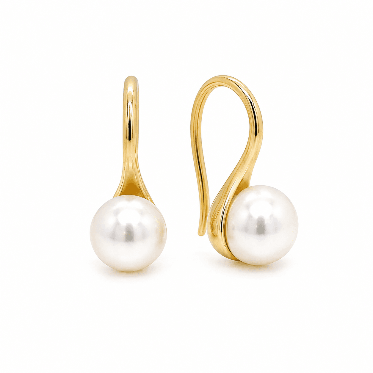 Freshwater Pearl Drop Earrings Gold plated Silver 925