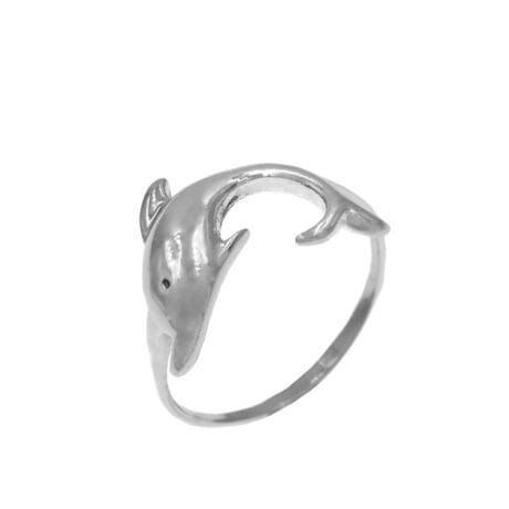 Dolphin Ring with Open Wraparound Dolphin Design Silver 925