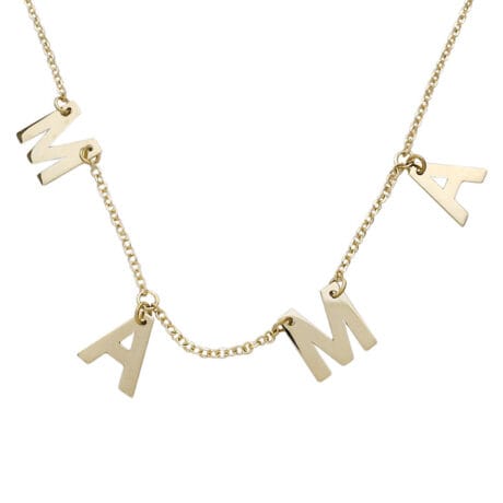 MAMA Letter Necklace 14K Gold