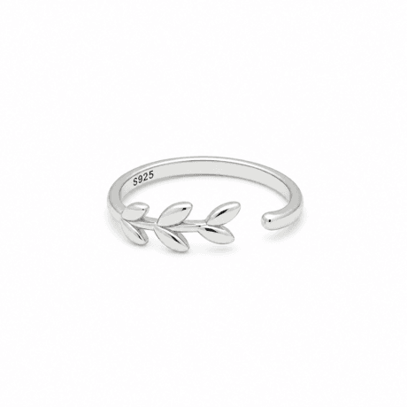 Olive Branch Open Ring Silver 925