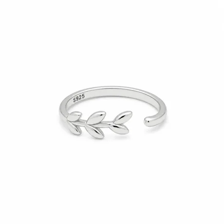 Olive Branch Open Ring Silver 925