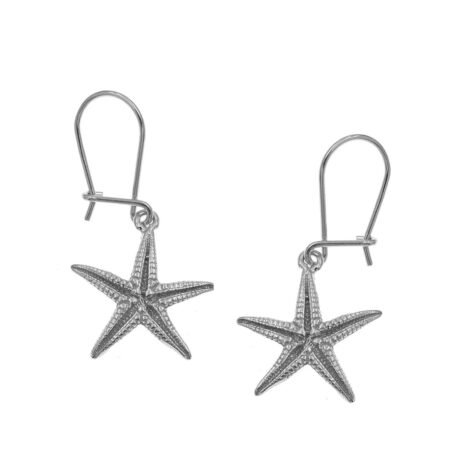 Starfish Drop Earrings Silver 925