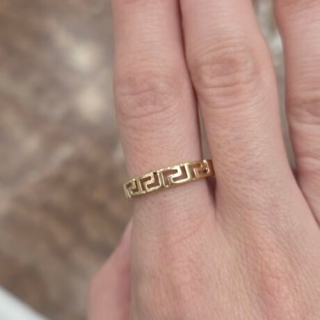 Half Meandros Ring 14 carat Gold